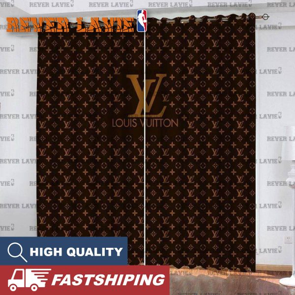 Louis Vuitton Big Logo In Brown Monogram Window Curtain