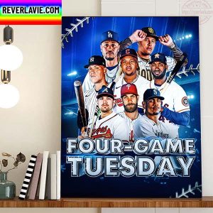 MLB Postseason 2022 Four Game Tuesday Home Decor Poster Canvas