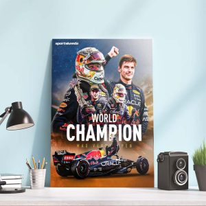 Max Verstappen 2nd Times World Champion Poster Canvas