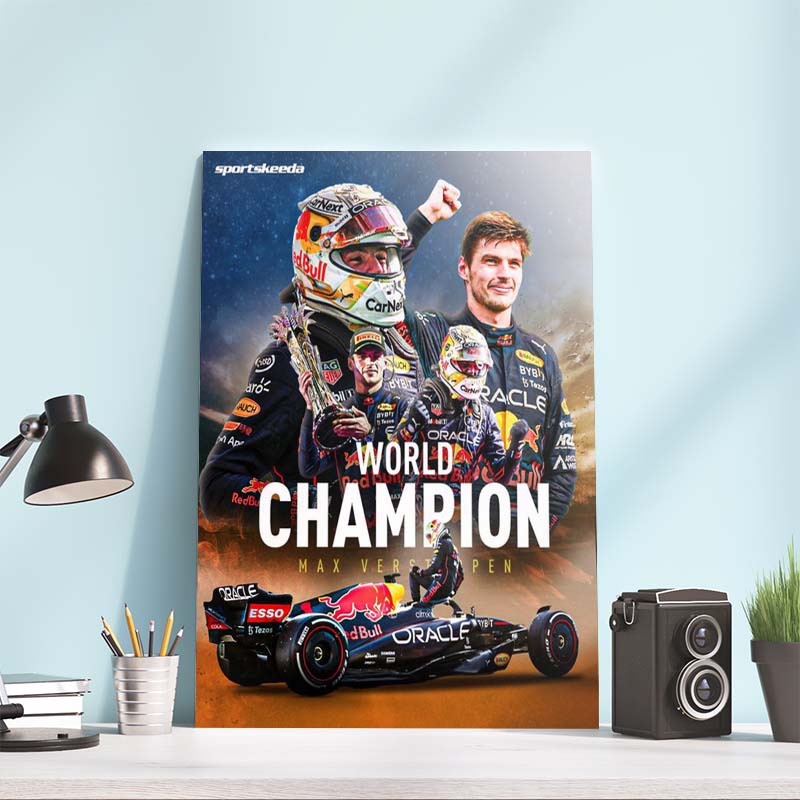 Max Verstappen 2nd Times World Champion Poster Canvas Max Verstappen 2nd Times World Champion Poster Canvas
