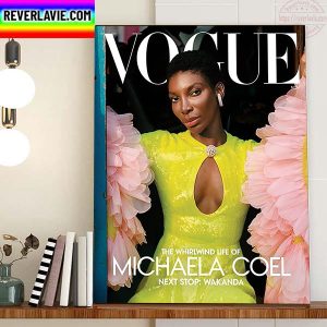 Michaela Coel In Marvel Studios Black Panther Wakanda Forever On Vogue Magazine Cover Home Decor Poster Canvas
