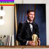 Official Golden Shirt Karim Benzema Ballon dOr By Adidas x Real Madrid Wall Decor Poster Canvas