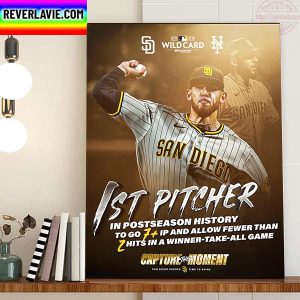 San Diego Padres 2022 MLB WildCard 1st Pitcher In Postseason Home Decor Poster Canvas