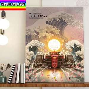 Scuderia Ferrari On Suzuka Circuit F1 Japanese GP Home Decor Poster Canvas