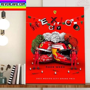 Scuderia Ferrari Poster For The 2022 Mexico City GP Home Decor Poster Canvas
