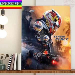 Sergio Perez Winner Poster On Singapore GP Home Decor Poster Canvas