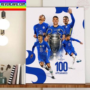 Thiago Silva 100 Appearances UEFA Champions League With Chelsea FC Home Decor Poster Canvas