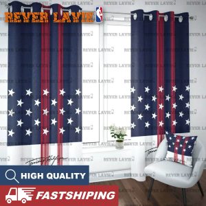 Tommy Hilfiger Signature Navy Color USA Flag Vibe Window Curtain