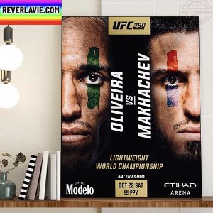 UFC 280 Oliveira Vs Makhachev For Lightweight World Championship Home Decor Poster Canvas