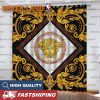 Versace Gold Logo With Flame In Luxury Pattern Window Curtain