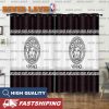 Versace Luxury Two Sides Splitted Big Golden Logo And Baroque Pattern In Black Background Window Curtain