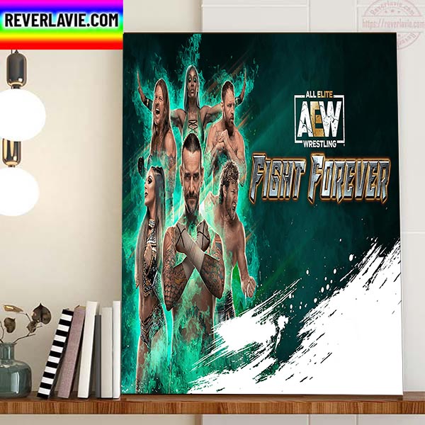 AEW Fight Forever Home Decor Poster Canvas AEW Fight Forever Home Decor Poster Canvas