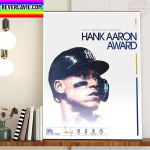 Aaron Judge Is 2022 AL Hank Aaron Award Winner Home Decor Poster Canvas