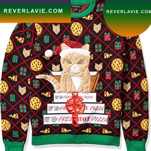 Blizzard Bay Pizza Cat  Ugly Christmas Sweater