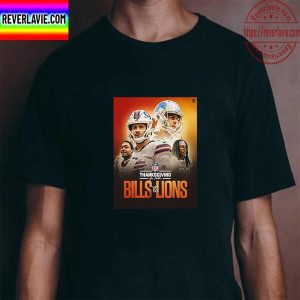 Buffalo Bills Vs Detroit Lions NFL On Madden Thanksgiving Unisex T-Shirt