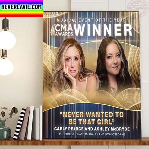 CMA Awards Musical Event Of The Year Winner Home Decor Poster Canvas