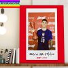 Christian Pulisic Wins Budweiser Player Of The Match USA Vs England Home Decor Poster Canvas