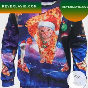 Cat And Pizza Ugly Christmas Sweater