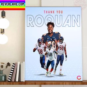 Chicago Bears Thank You For Everything Roquan Home Decor Poster Canvas