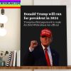 Donald Trump Running For President In 2024 Home Decor Poster Canvas
