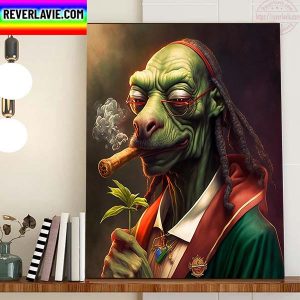 Frog Dogg Smoking Weed X Snoop Dogg Home Decor Poster Canvas