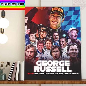 George Russell 20th British Driver To Win An F1 Race Home Decor Poster Canvas