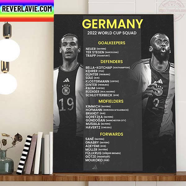 Germany 2022 FIFA World Cup Squad In Qatar Home Decor Poster Canvas Germany 2022 FIFA World Cup Squad In Qatar Home Decor Poster Canvas