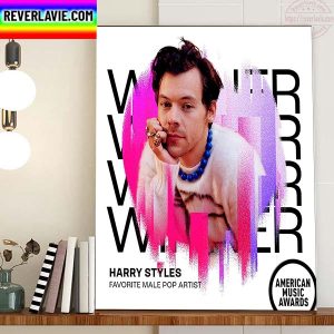 Harry Styles Winner Favorite Male Pop Artist AMAs Award Home Decor Poster Canvas