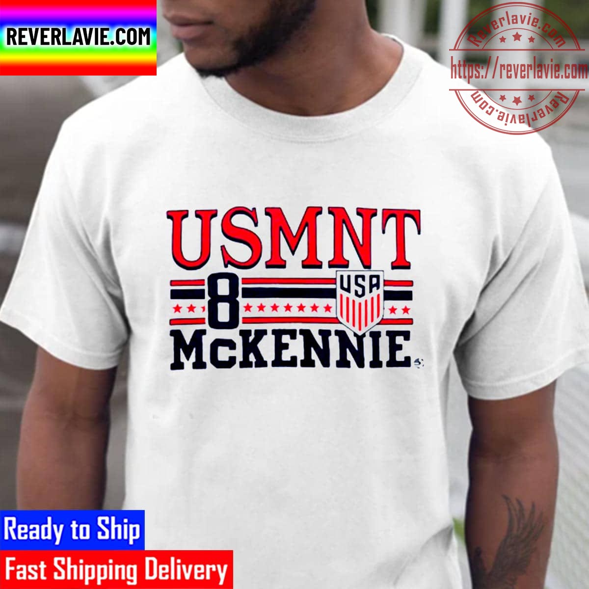 Homage USMNT McKennie 8 Logo Unisex T-Shirt Homage USMNT McKennie 8 Logo Unisex T-Shirt