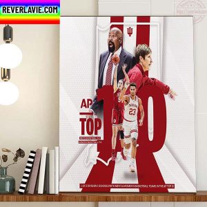 Indiana Hoosiers AP Top 10 Basketball Home Decor Poster Canvas