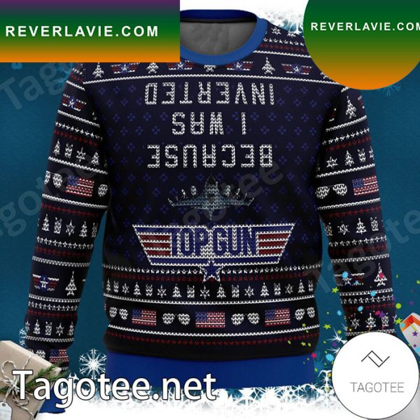 Inverted Top Gun Xmas Ugly Christmas Sweater
