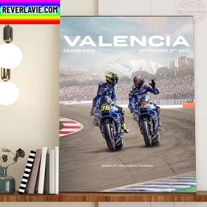 Joan Mir And Alex Rins Of Team Suzuki Ecstar Moto GP On Valencia GP Home Decor Poster Canvas