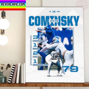 John Cominsky Detroit Lions NFL Home Decor Poster Canvas