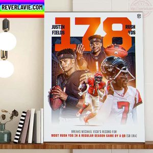 Justin Fields 178 Rush Yds Home Decor Poster Canvas