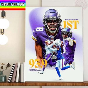Justin Jefferson Among Wide Receivers 1st PFF Home Decor Poster Canvas