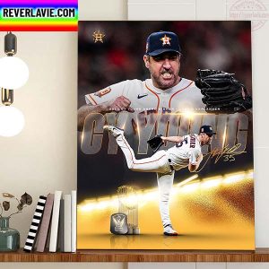 Justin Verlander 2022 CY Young Award Winner Houston Astros Home Decor Poster Canvas