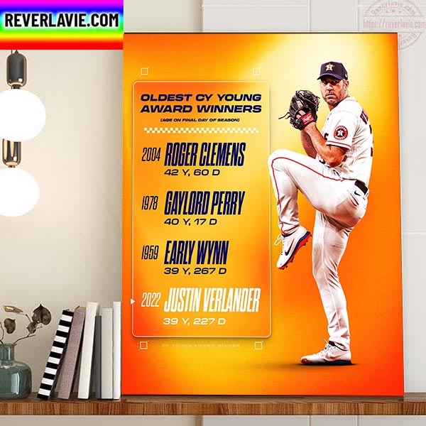 Justin Verlander Is Oldest CY Young Award Winners Home Decor Poster Canvas Justin Verlander Is Oldest CY Young Award Winners Home Decor Poster Canvas