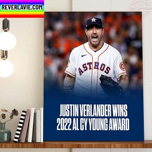 Justin Verlander Wins 2022 AL CY Young Award Home Decor Poster Canvas