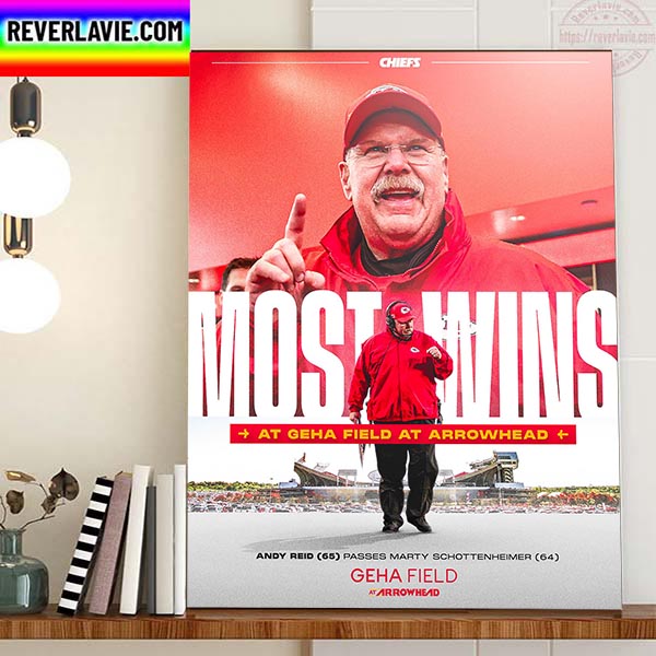 Kansas City Chiefs Coach Andy Reid Most Wins At Geha Field At Arrowhead Home Decor Poster Canvas Kansas City Chiefs Coach Andy Reid Most Wins At Geha Field At Arrowhead Home Decor Poster Canvas