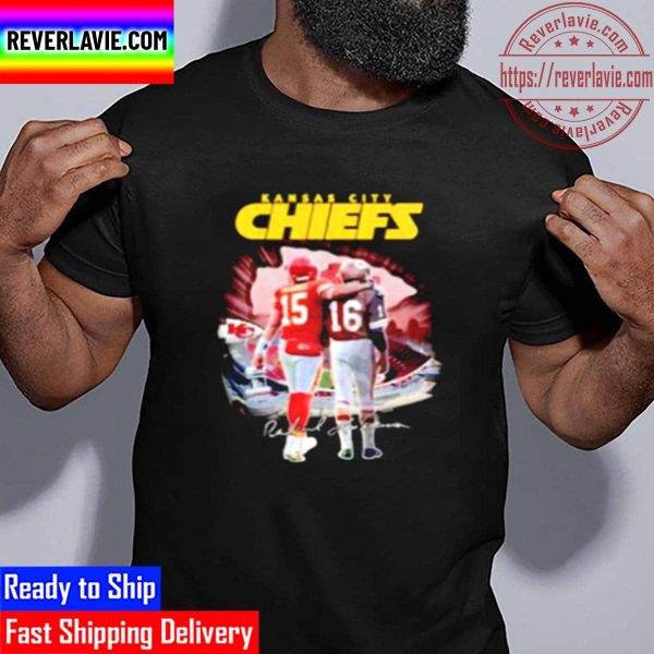 Kansas City Chiefs Patrick Mahomes #15 Len Dawson #16 Signature Unisex T-Shirt
