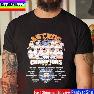 MLB Houston Astros Team American League Champions 2022 Signatures Unisex T-Shirt