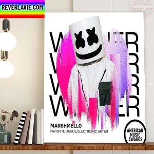 Marshmello Winner AMAs Award Favorite Dance Electronic Artist Home Decor Poster Canvas