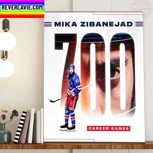 Mika Zibanejad 700 Career Games New York Rangers NHL Home Decor Poster Canvas