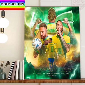 Neymar Jr 10 Brazil 2022 World Cup Home Decor Poster Canvas