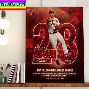 Nolan Arenado 2022 Fielding Bible Award Winner St Louis Cardinals MLB Home Decor Poster Canvas