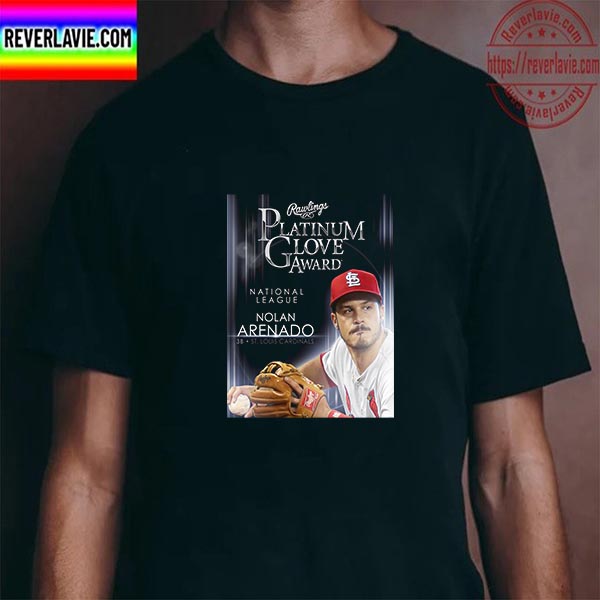 Nolan Arenado St Louis Cardinals Rawlings Sports 2022 NL Platinum Glove Award Unisex T-Shirt Nolan Arenado St Louis Cardinals Rawlings Sports 2022 NL Platinum Glove Award Unisex T-Shirt