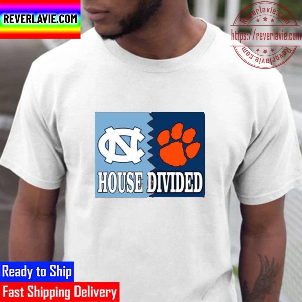 North Carolina Tar Heels Vs Clemson Tigers House Divided Unisex T-Shirt