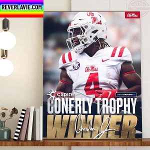 Quinshon Judkins Conerly Trophy Winner With Ole Miss Football Home Decor Poster Canvas