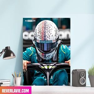 Sebastian Vettels Final Race Helmet F1 Poster