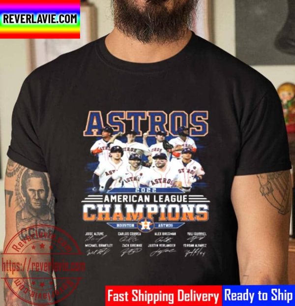 The Astros 2022 American League Champions Houston Astros Team Signatures Unisex T-Shirt